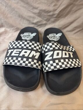 Zoot Black and White Check Slide Sandals